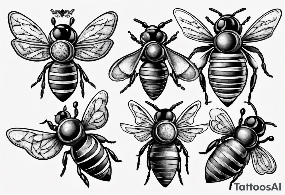 comic biene im flug tattoo idea