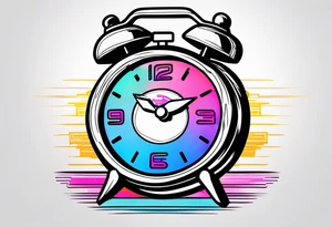 retrowave digital alarm clock tattoo idea