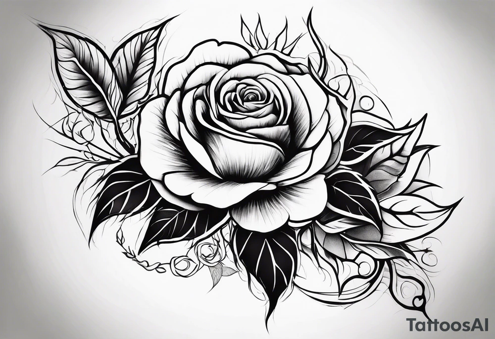 Arm, rose, thorns tattoo idea