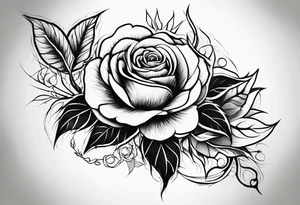 Arm, rose, thorns tattoo idea