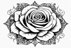 una rosa y con las letras romanas MCMLXXXII tattoo idea