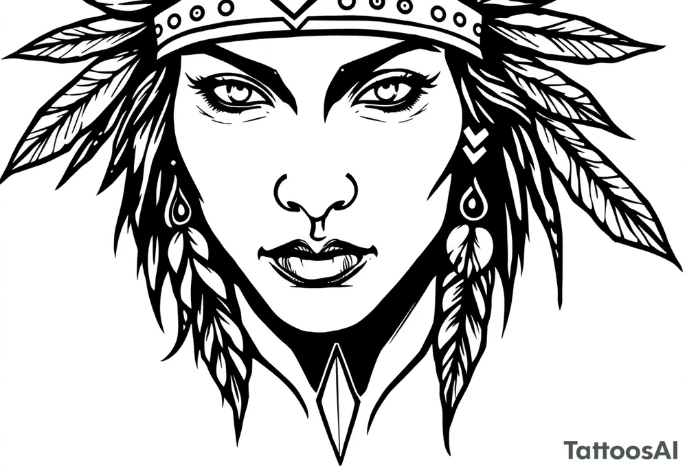 Native American female tattoo idea