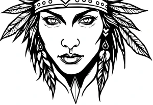 Native American female tattoo idea