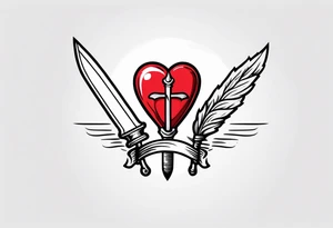 bleeding heart with a dagger and a bandaid tattoo idea