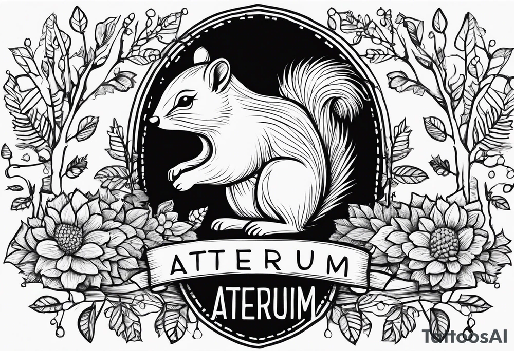 Draw a squirrel and an hedgehog accompanied by the writing simul in aeternum tattoo idea