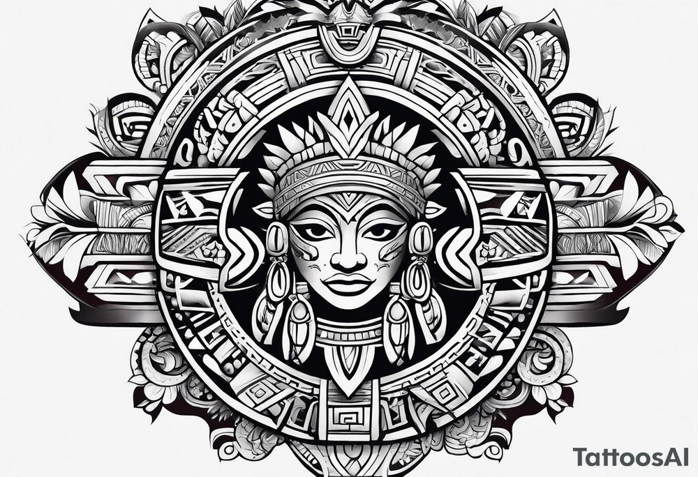 Simple Aztec tribal for left shoulder tattoo idea