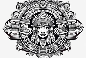 Simple Aztec tribal for left shoulder tattoo idea