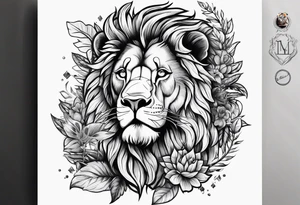 lion smoking weed tattoo idea