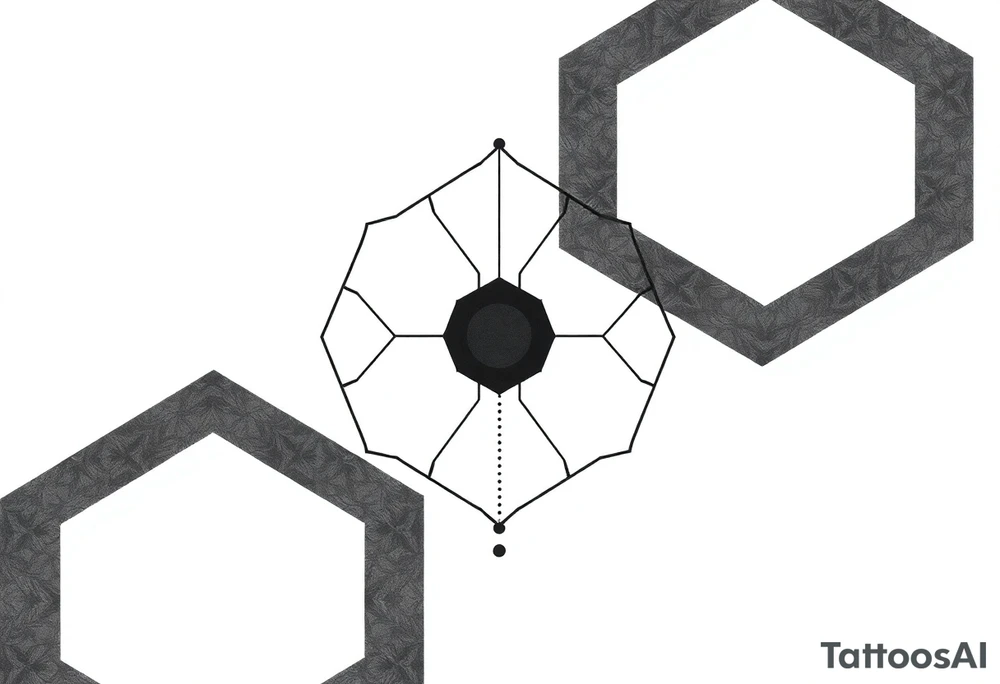 End falling apart hexagonal geometric pattern tattoo idea