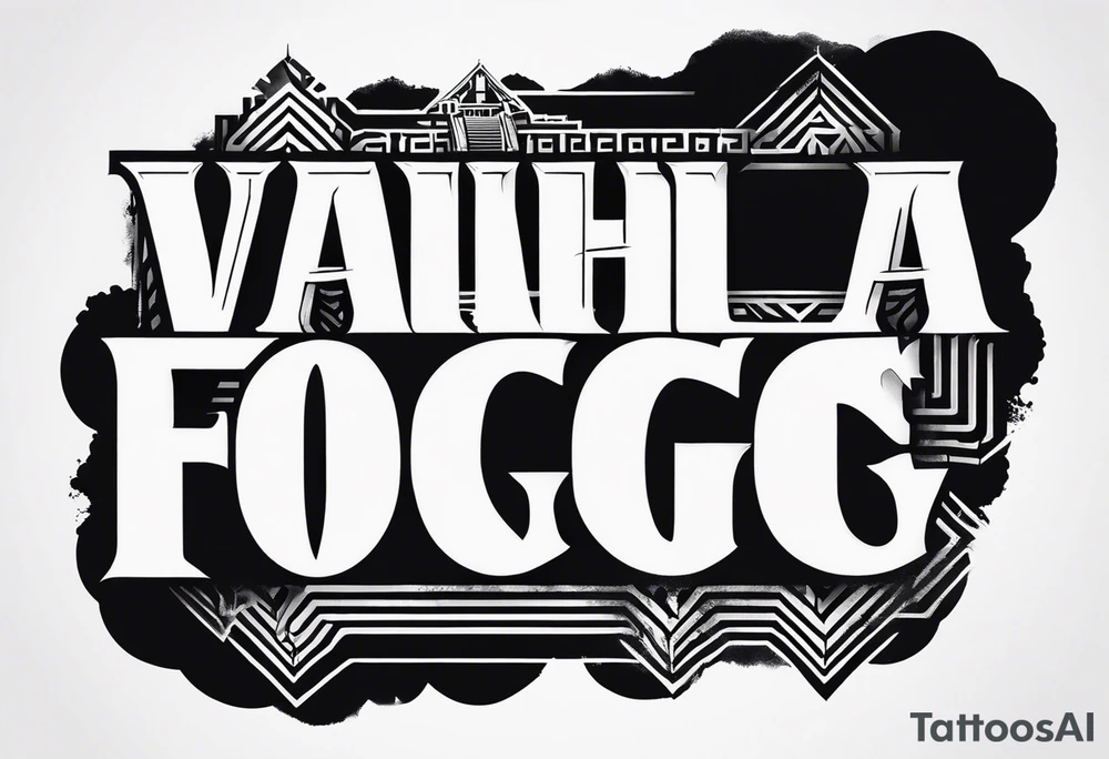 Valhalla fog stairs mist family tattoo idea