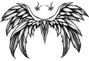 Angel devil feathers tattoo idea