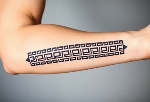 Greek pattern arm band wrap around tattoo idea