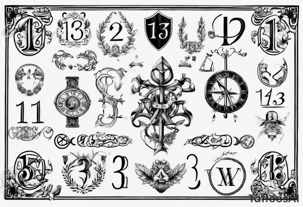 swedish theme with number 13 in roman numerals tattoo idea swedish theme with number 13 in roman numerals tattoo idea