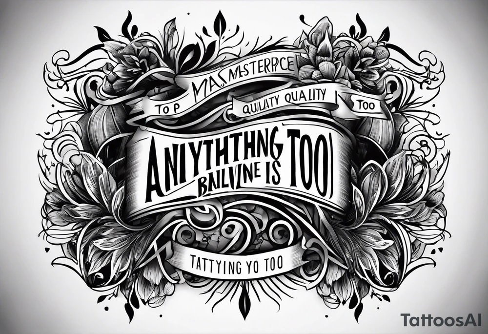 Simple quote tattoo with no picture 
that says, "anything or anyone that does not bring you alive is too small for you." tattoo idea