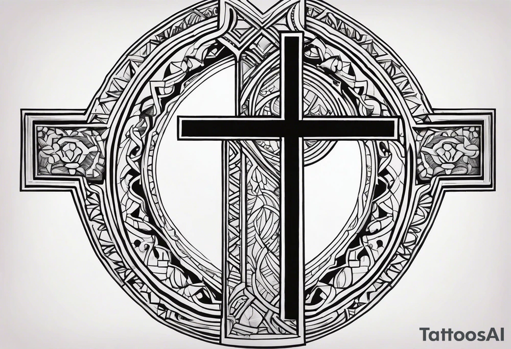 cross, god, walking, tattoo idea