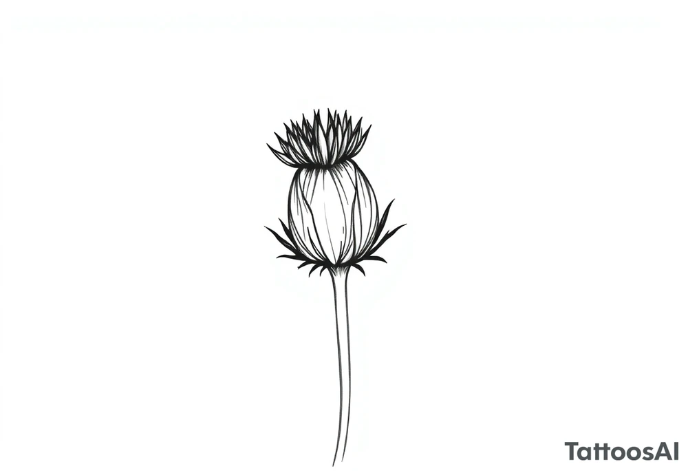 thistle minimalist tattoo idea