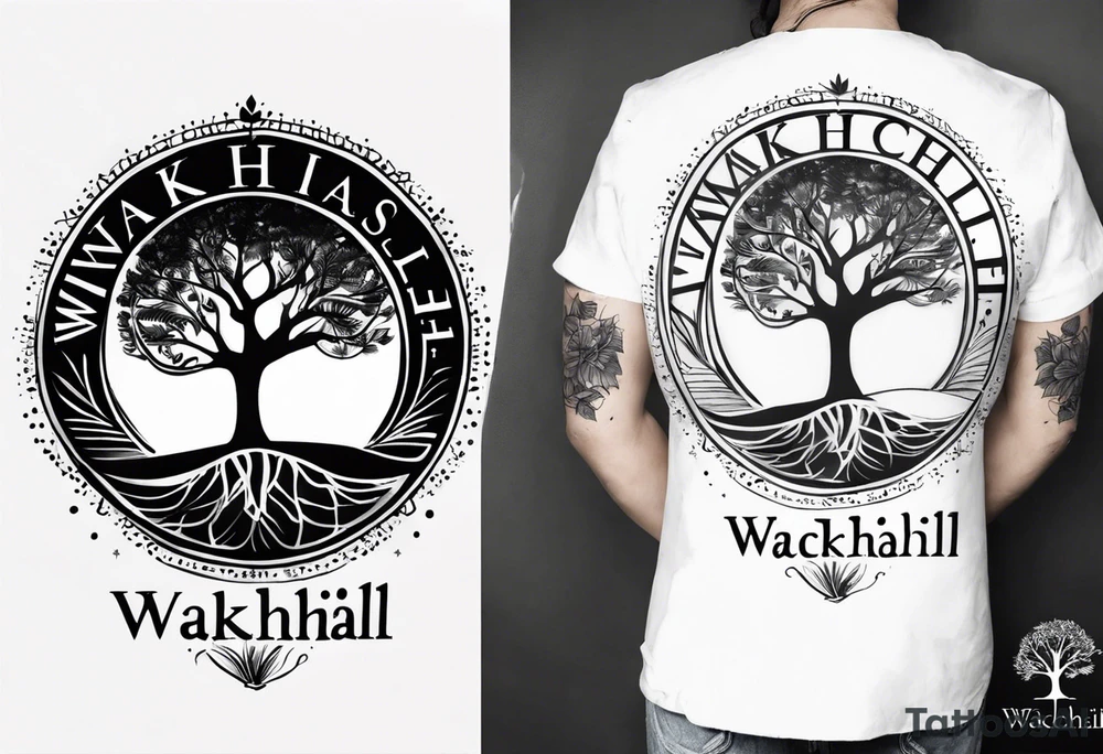 A tree of life and the last name “wakchhali” under it on my arm tattoo idea