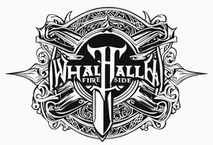 Valhalla fire sword shield tattoo idea