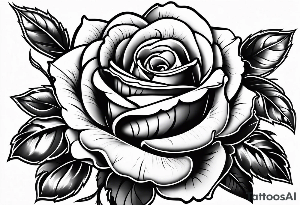 rose with fire tattoo idea