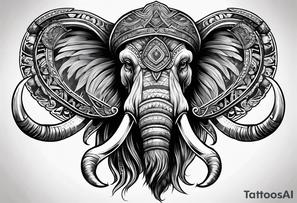 berserking strong mammoth head centerpiece tattoo idea