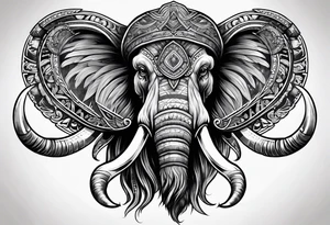 berserking strong mammoth head centerpiece tattoo idea