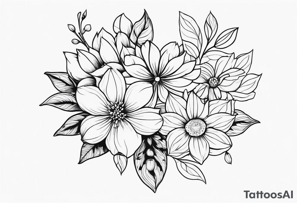 ornaments of flowers tattoo idea
