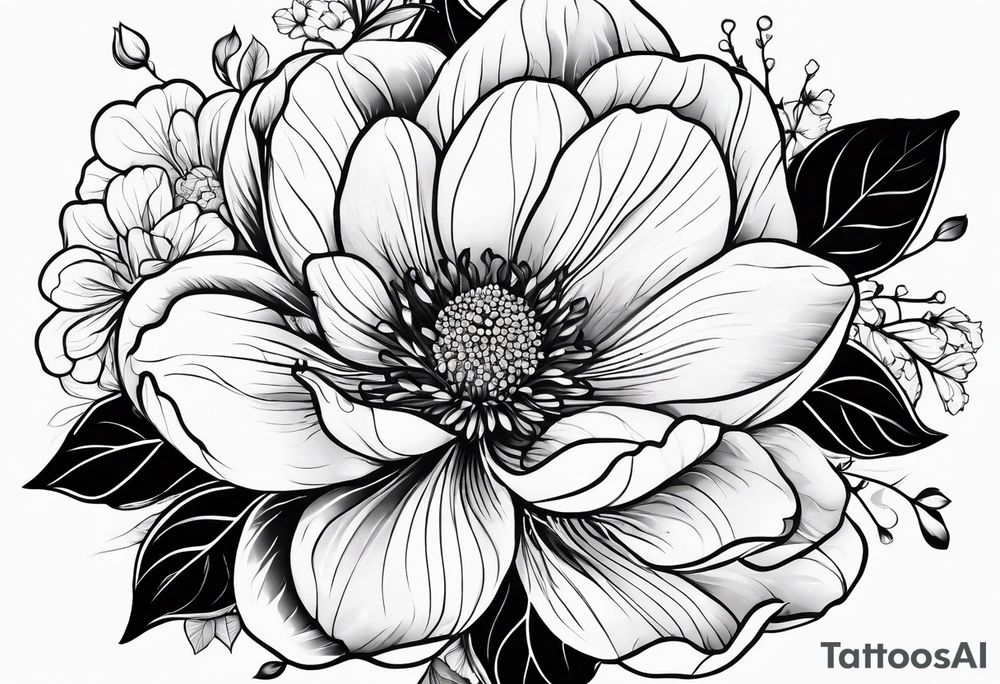 March, April June November December birth flowers tattoo idea