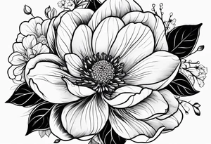 March, April June November December birth flowers tattoo idea