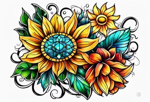 Thigh Sun Catcher tattoo idea