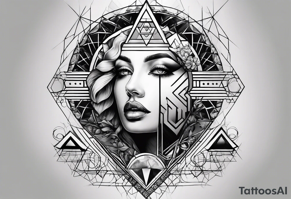 un tatuaggio semplice che crea un'illusione ottica con figure geometriche tattoo idea