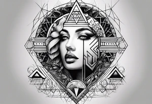 un tatuaggio semplice che crea un'illusione ottica con figure geometriche tattoo idea