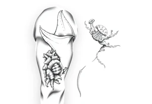Religious, stingray, coral, jellyfish tattoo idea