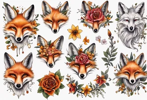 Eulenfuchs blume des lebens tattoo idea