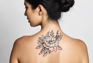 mexican fine line floral tattoo idea