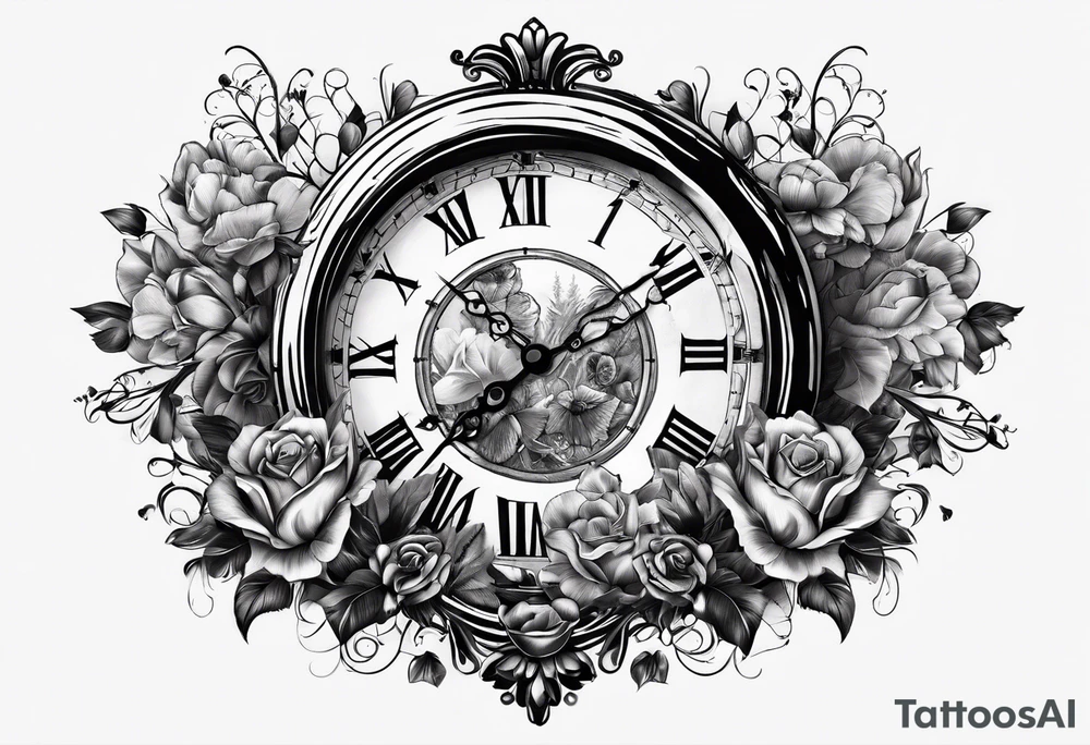 broken clock with tattoo idea