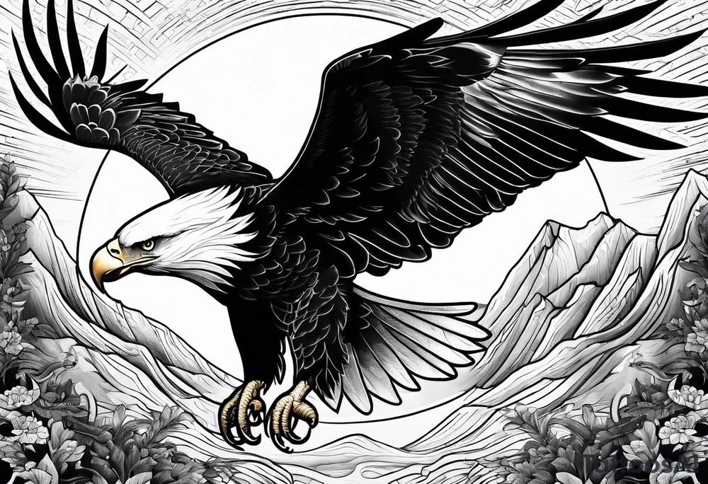 supper  flying eagle tattoo idea