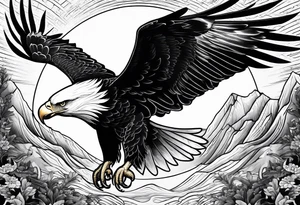 supper  flying eagle tattoo idea