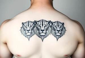 3lions on the chest tattoo idea