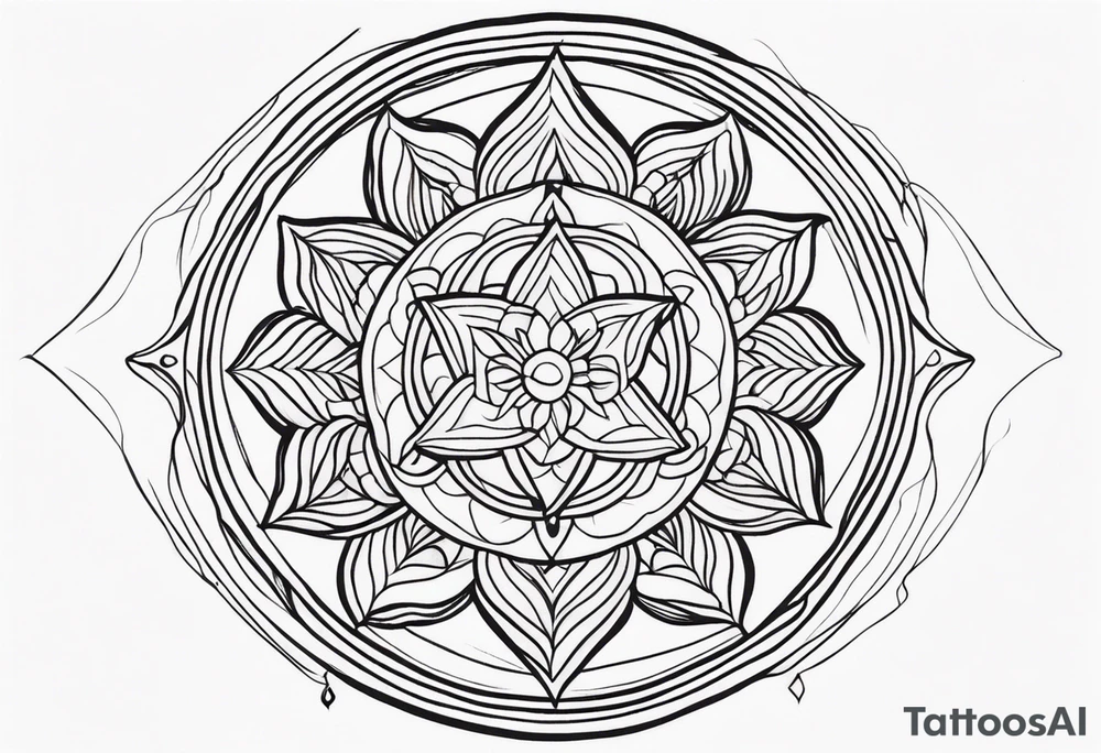 small minimalistic soft spiritual
motif no border tattoo idea
