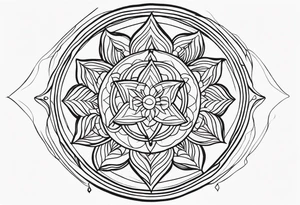 small minimalistic soft spiritual
 motif no border tattoo idea