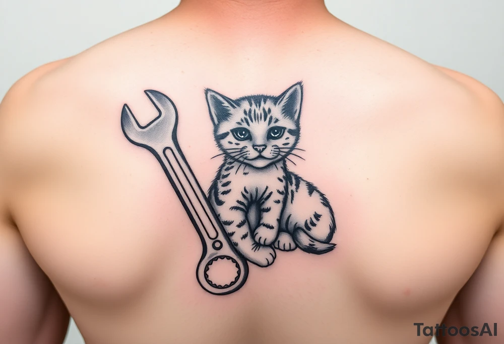 A cold bud light a flipflop a wrench and a kitten all in one memorial tattoo tattoo idea