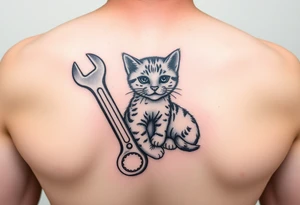 A cold bud light a flipflop a wrench and a kitten all in one memorial tattoo tattoo idea