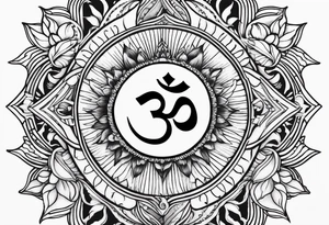 om symbol, sparrow, sunrays, staircase, cosmos, iris, daisy tattoo idea