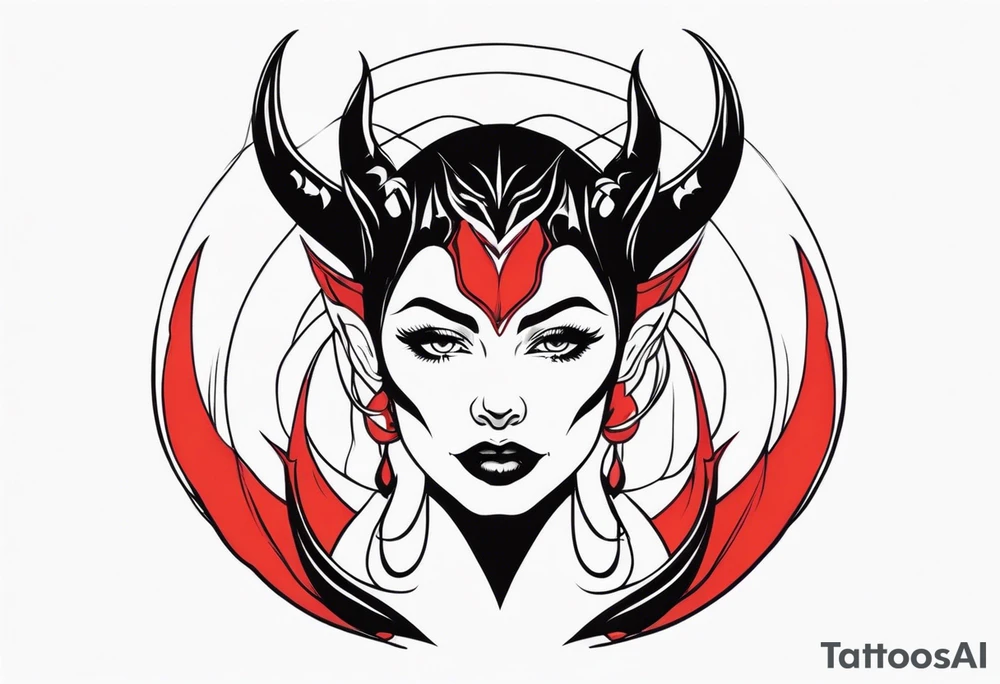Woman devil tattoo idea