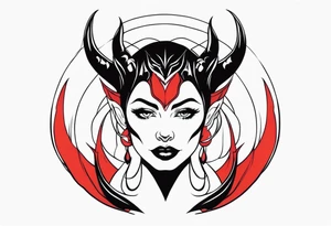 Woman devil tattoo idea