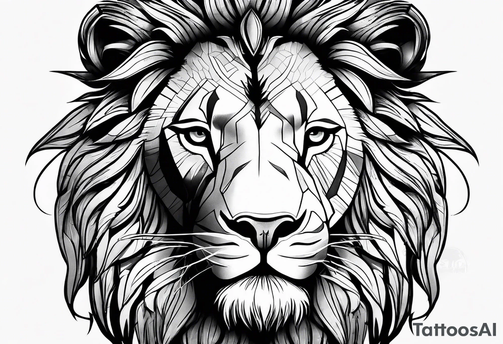Lion in jungle tattoo idea