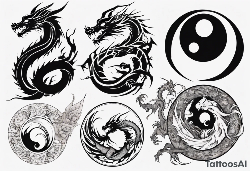 Dragon Yin Yang tattoo idea