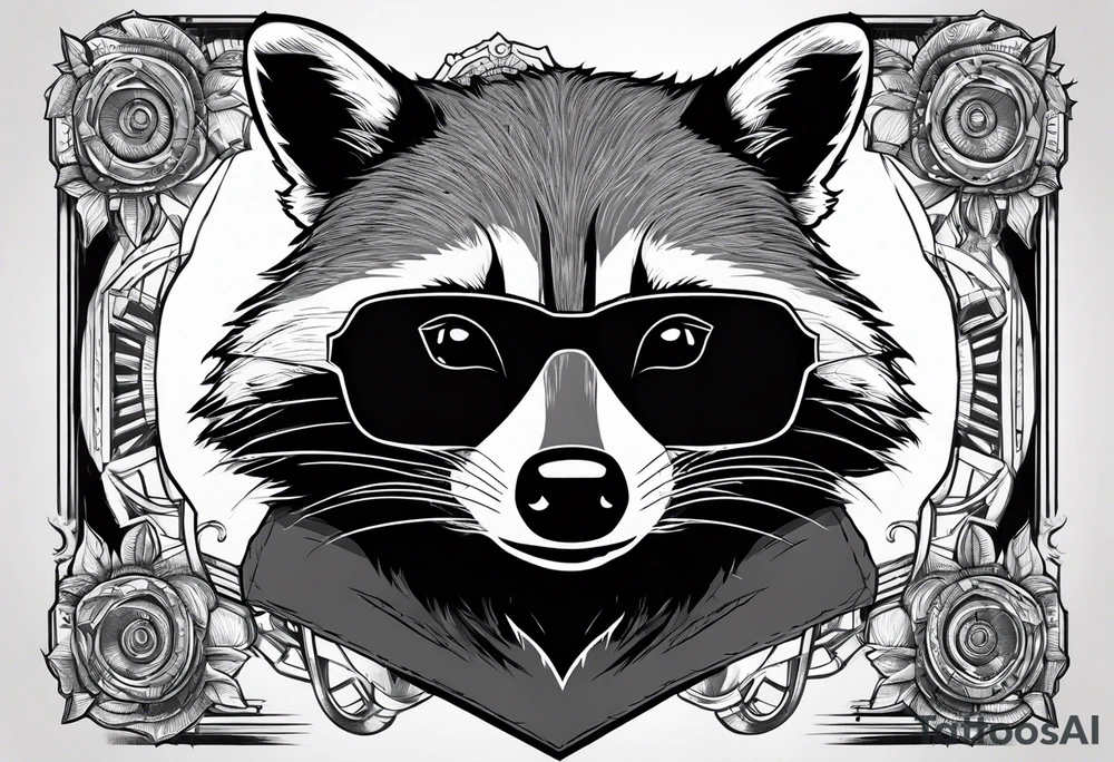 raccoon wearing a Superman tshirt tattoo idea