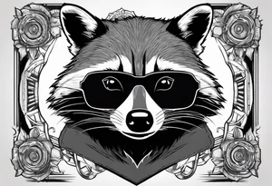 raccoon wearing a Superman tshirt tattoo idea