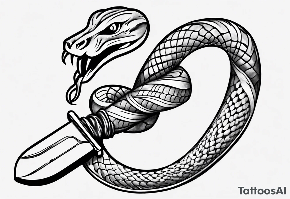 A snake wrapping a knife (old school style) tattoo idea A snake wrapping a knife (old school style) tattoo idea